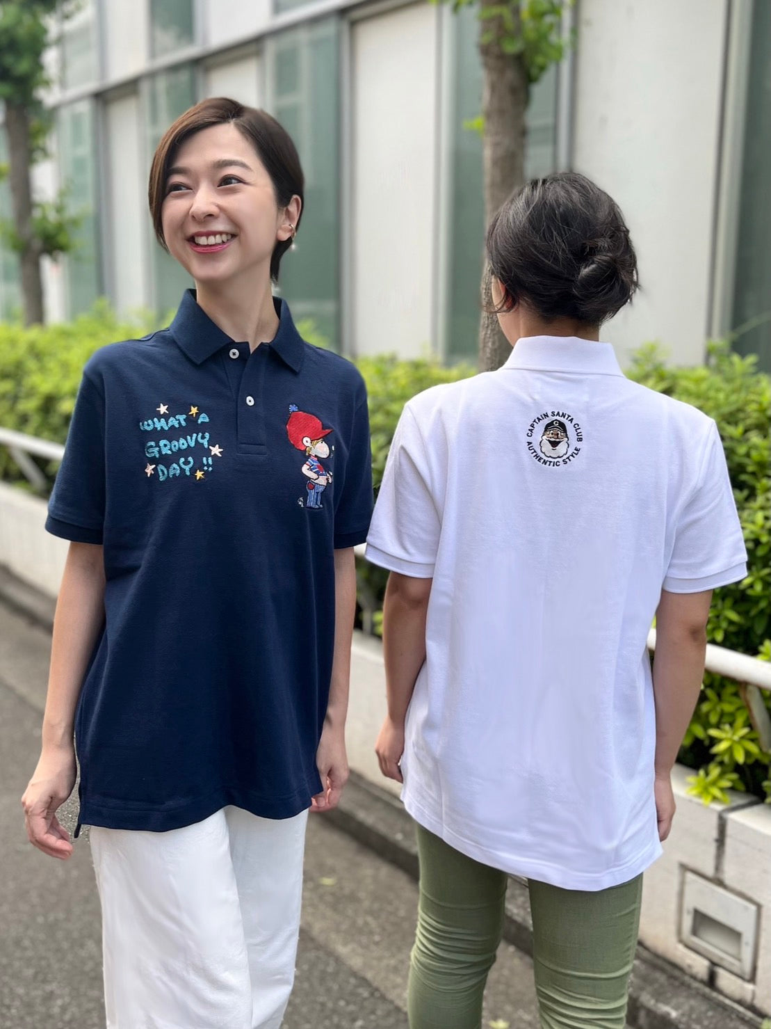 【キャプテンサンタ×水森亜土】コラボ半袖ポロシャツ「キャスケット」男女兼用S/M/L(ホワイト・ネイビー)あどちゃん/グッズ/ギフト/プレゼント