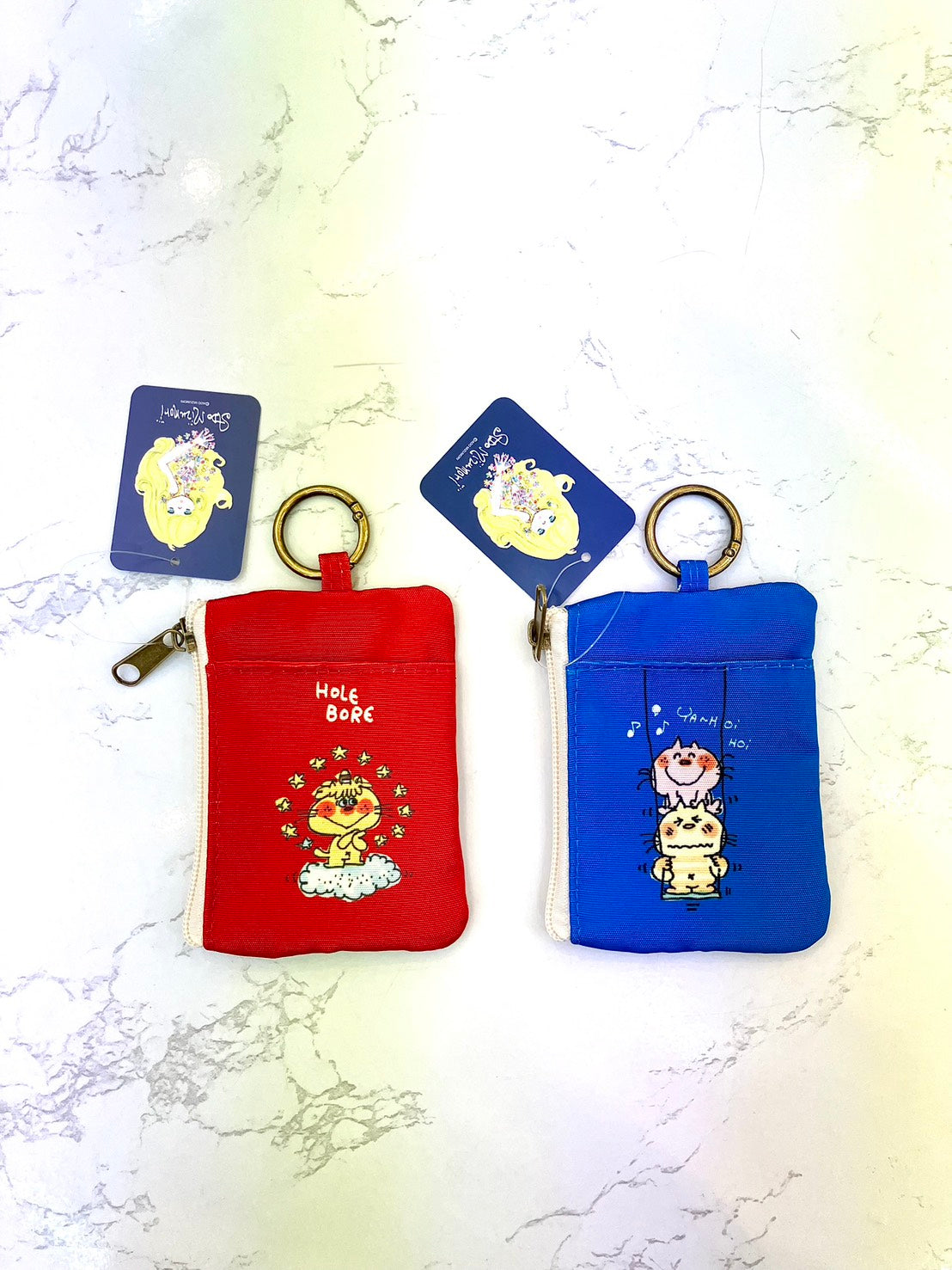 【水森亜土】カラビナ付きポーチ(2種類)