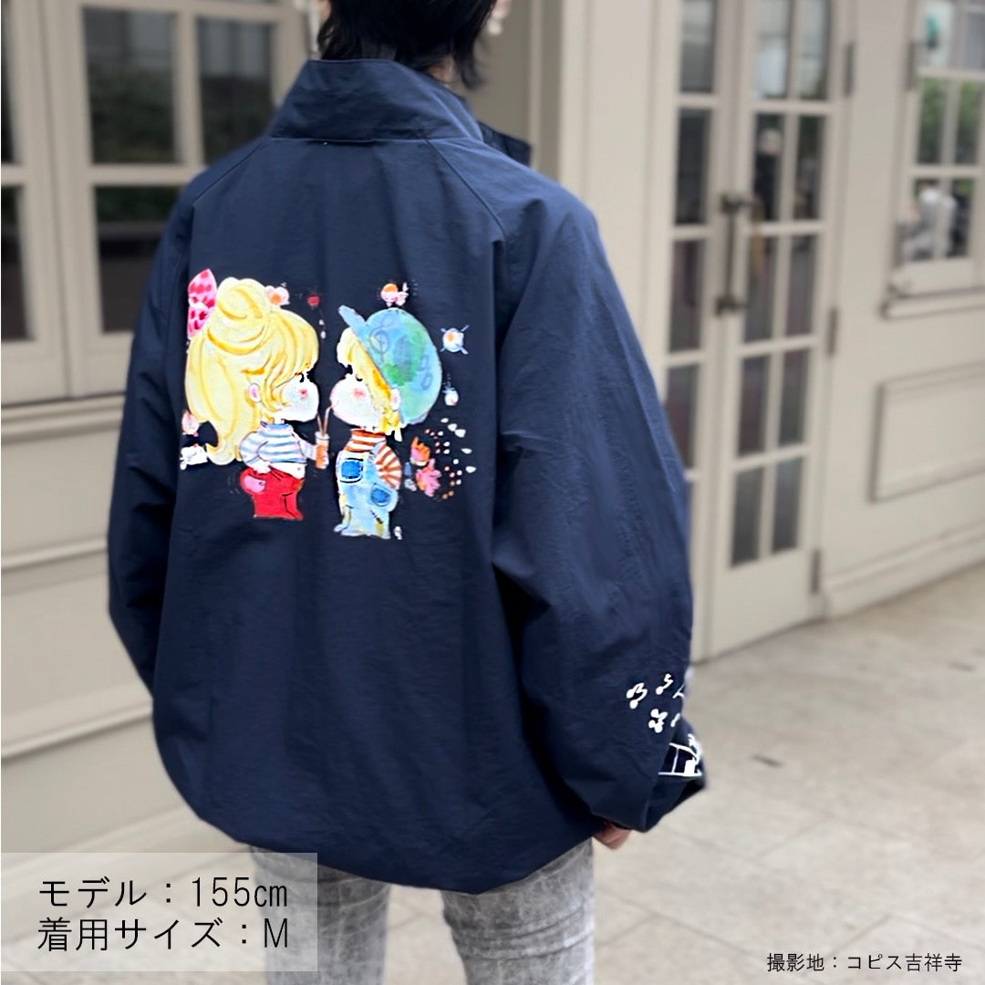 【新品】水森亜土 サムワン トラックジャケット 水森亜土 サムワン トラックジャケット(L) ネイビー×ホワイト