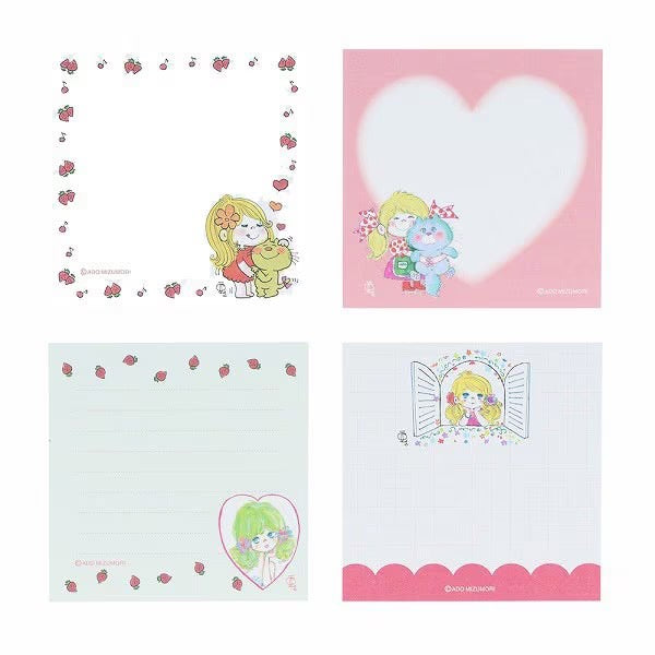 【水森亜土】スクエアメモ＜全2種類＞『イチゴ』『フルーツ』