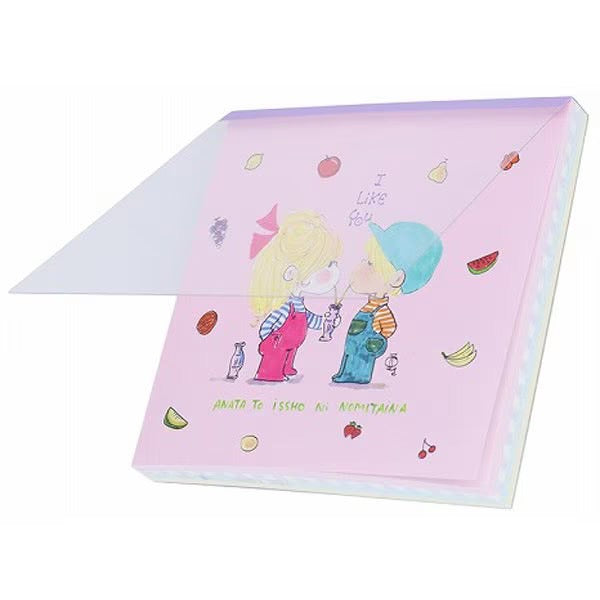 【水森亜土】スクエアメモ＜全2種類＞『イチゴ』『フルーツ』