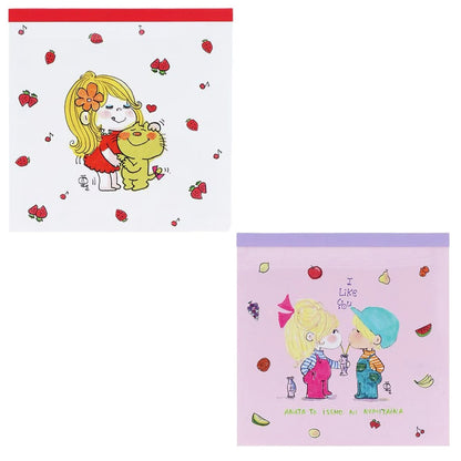 【水森亜土】スクエアメモ＜全2種類＞『イチゴ』『フルーツ』