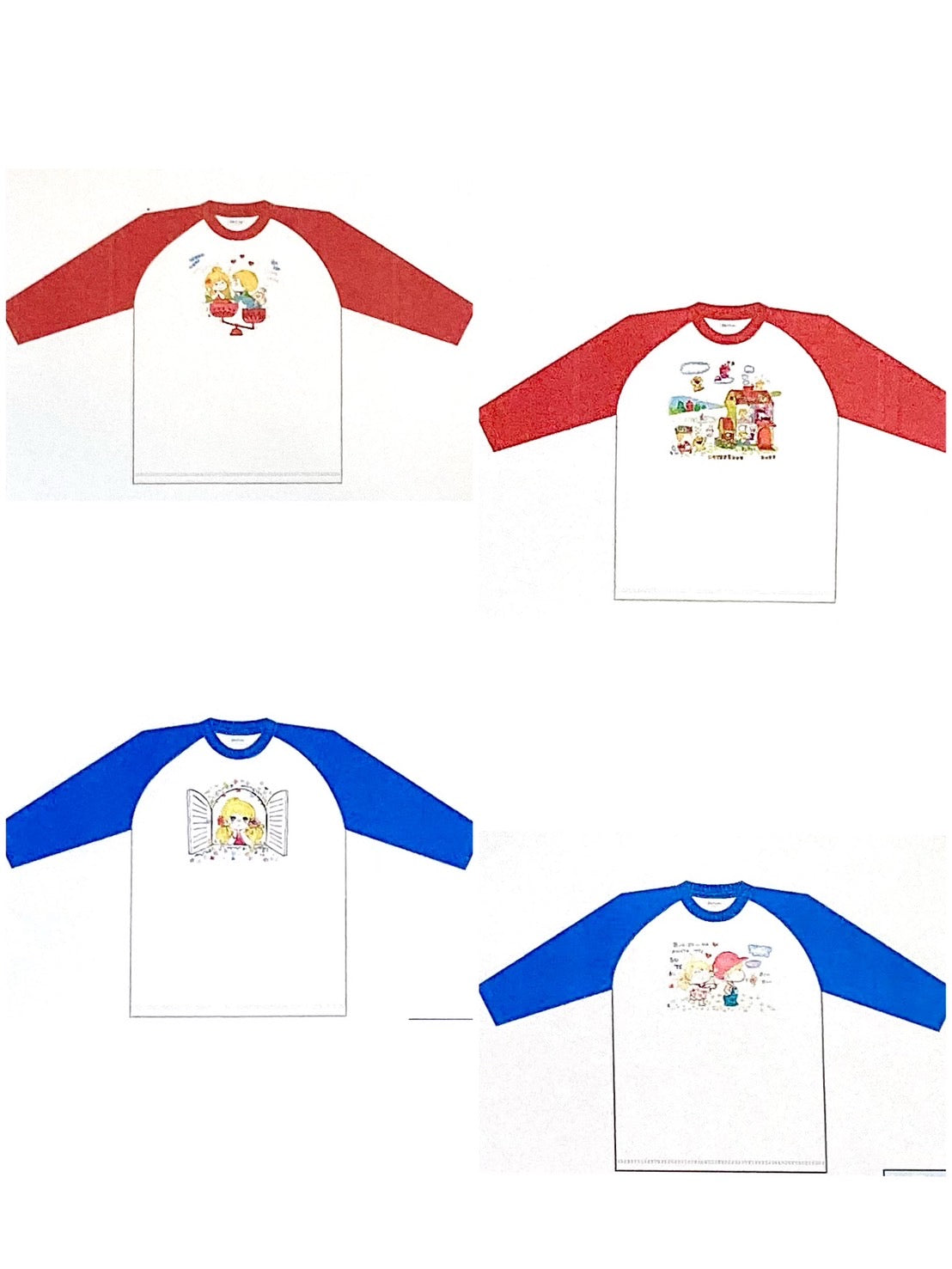 【水森亜土】ラグランスリーブＴシャツ(七分袖)