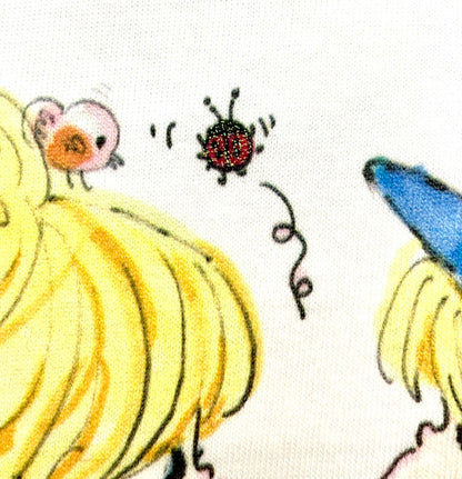 【水森亜土】アートサロン和錆オリジナル バックプリント半袖Tシャツ『カップル』