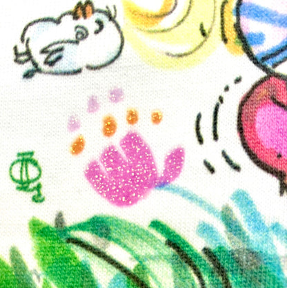 【水森亜土】アートサロン和錆オリジナル バックプリント半袖Tシャツ『カップル』