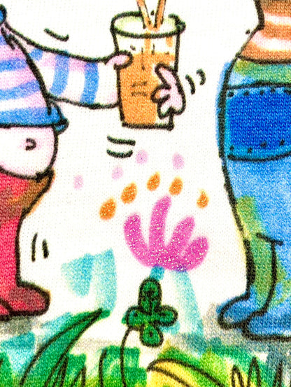 【水森亜土】アートサロン和錆オリジナル バックプリント半袖Tシャツ『カップル』