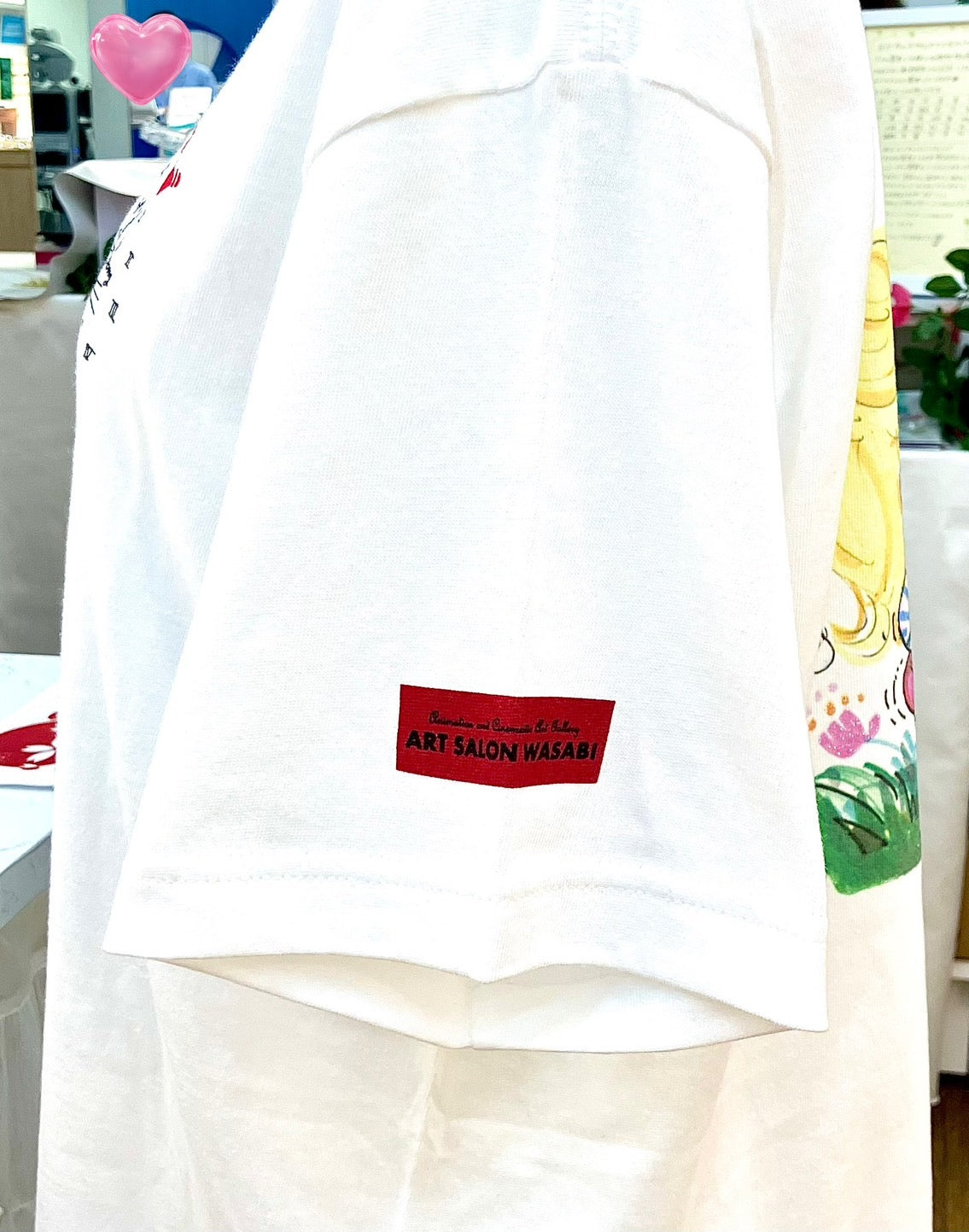 【水森亜土】アートサロン和錆オリジナル バックプリント半袖Tシャツ『カップル』