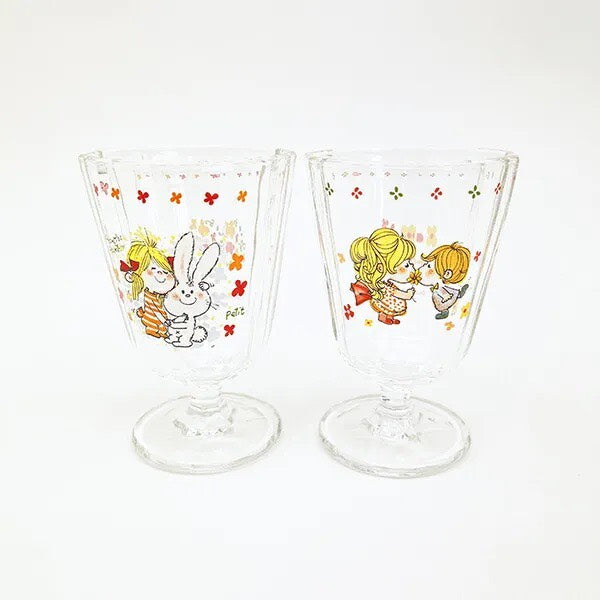 【水森亜土】脚付きグラスコップ