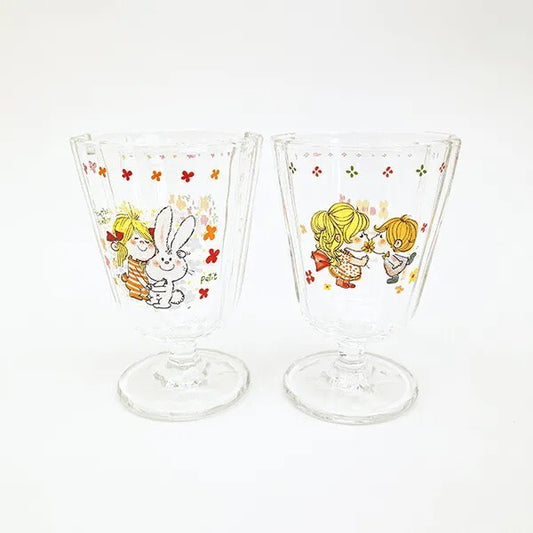 【水森亜土】脚付きグラスコップ