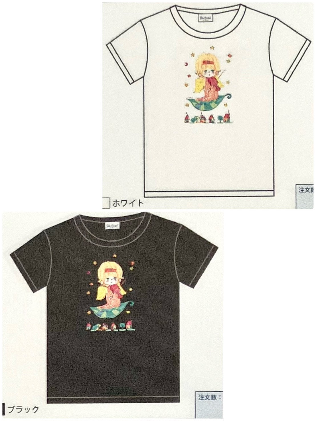 【水森亜土】半袖Tシャツ「バイオリン」