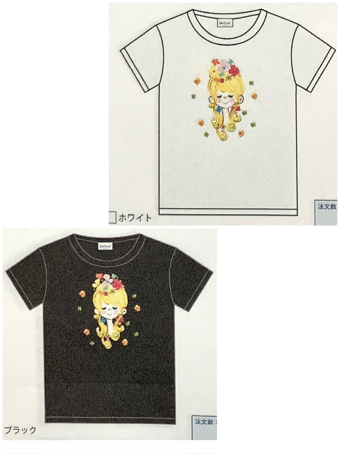 【水森亜土】半袖Tシャツ「フラワー」