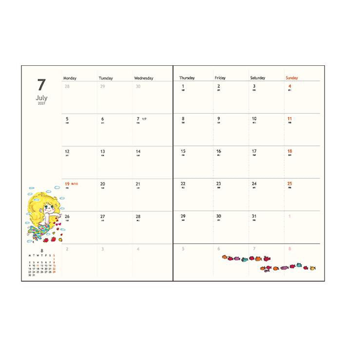 【水森亜土】スケジュール手帳 週間(ストーリー)B6 2027年度 10月始まり (2種類)