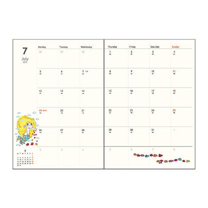 【水森亜土】スケジュール手帳 週間(ストーリー)B6 2027年度 10月始まり (2種類)
