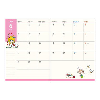 【水森亜土】スケジュール手帳 月間A6 2027年度 10月始まり (3種類)