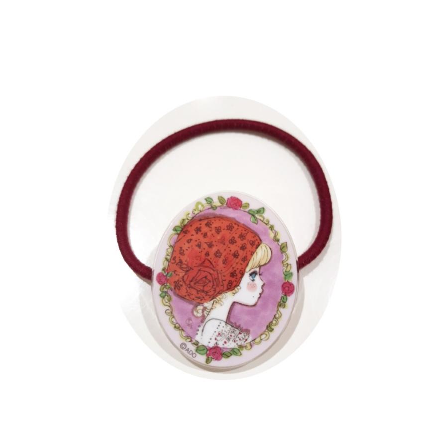 【水森亜土】アクリルヘアゴム（バラ・ツキ・ハナ・みーたん）＜全4種類＞　レトロ/大人かわいい/ヘアアクセサリー/ギフト/プレゼント/ギフト