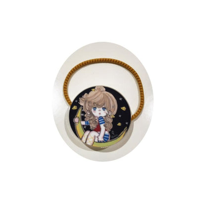 【水森亜土】アクリルヘアゴム（バラ・ツキ・ハナ・みーたん）＜全4種類＞　レトロ/大人かわいい/ヘアアクセサリー/ギフト/プレゼント/ギフト