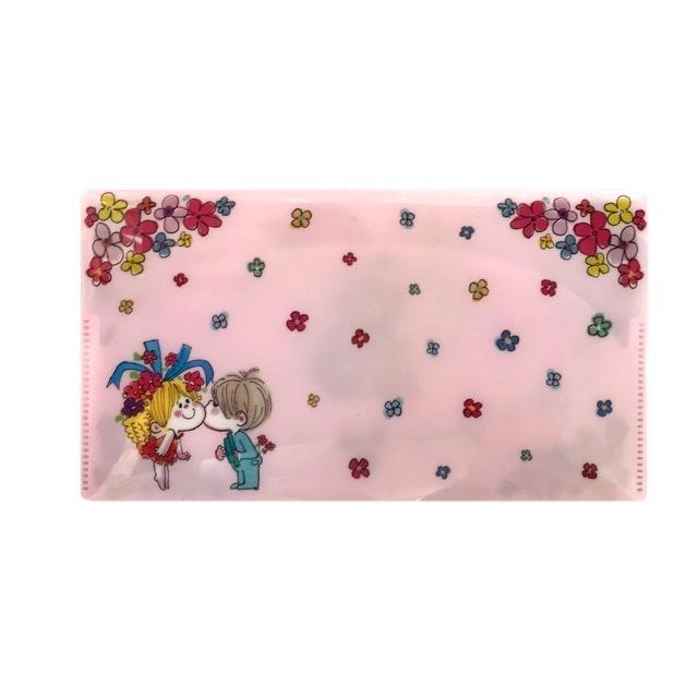 【水森亜土ちゃん　マスクケース】「オンナノコ」「ナカヨシ」